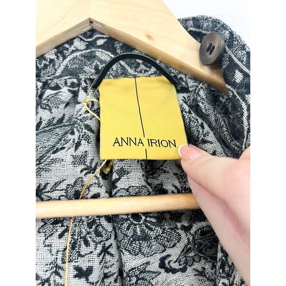Anna Irion Wool Cashmere Capelet Woven Jacquard Shawl Floral Knit Cardigan Shawl - Picture 4 of 8